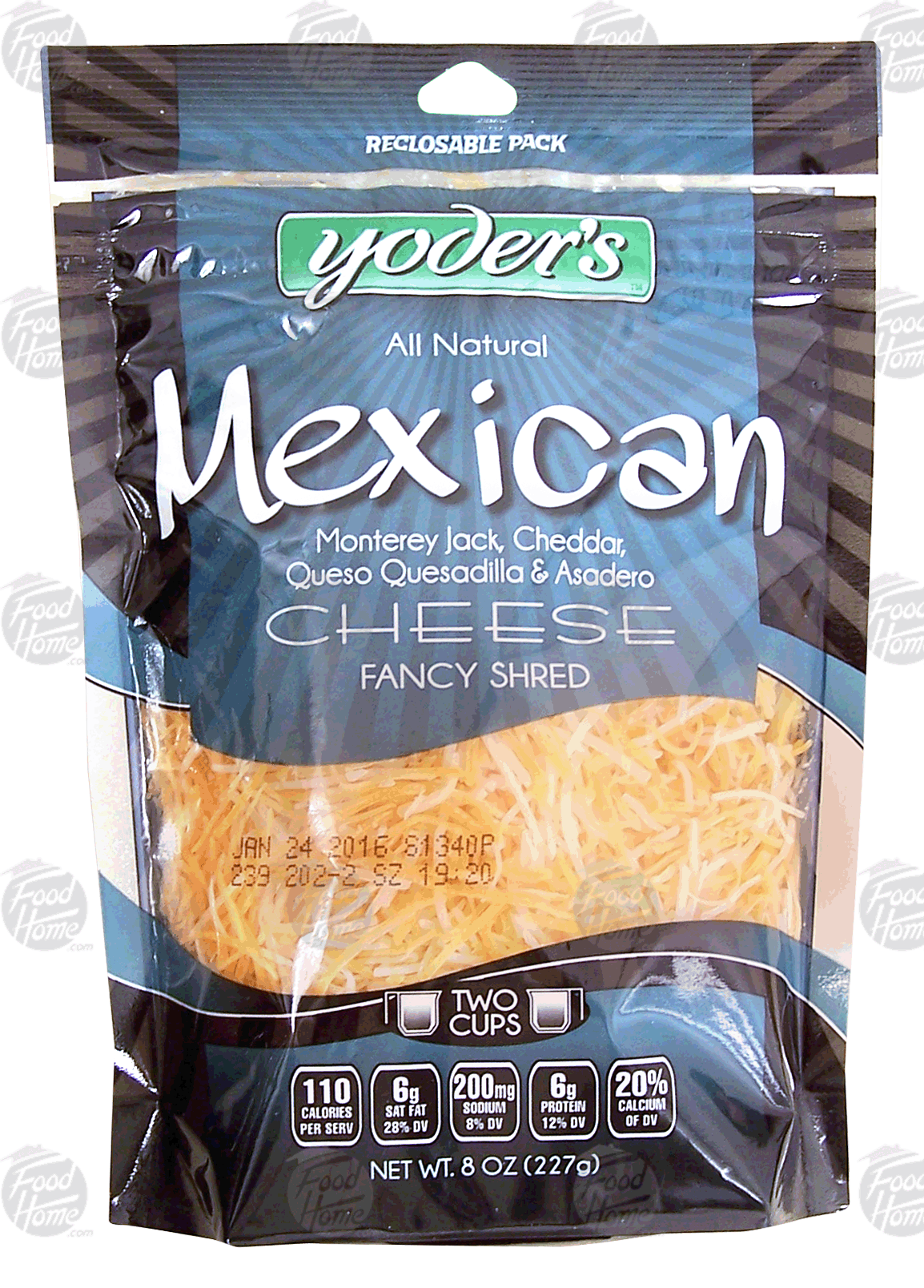 Yoder's  mexican; all natural, monterey jack, cheddar, queso quesadilla & asadero cheese, fancy shred Full-Size Picture